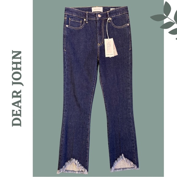 Dear John Loren High Rise Cropped Flare Jeans Lancaster - Dark Wash - Size 27 - Picture 4 of 11